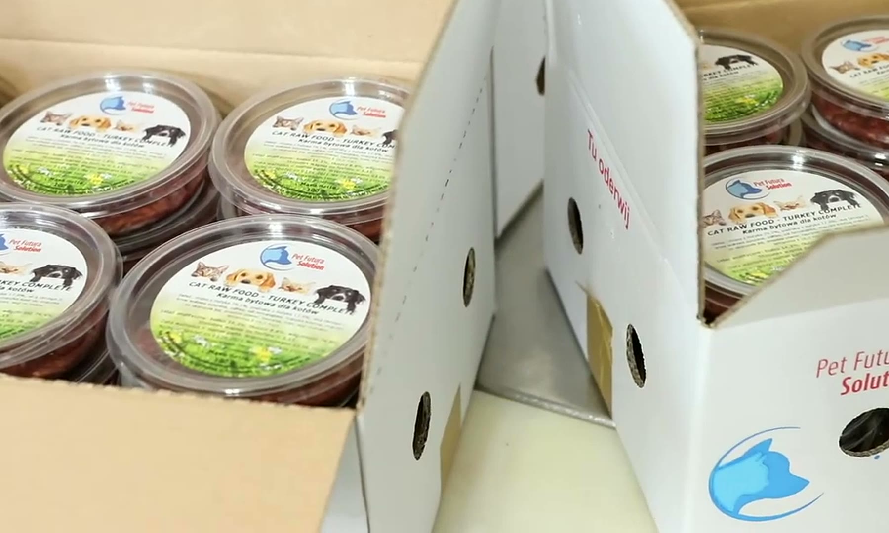 Portioned cups packed in bulk cartons