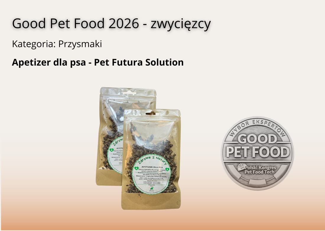 Good Pet Food 2026, zwycięzca kategorii Przysmaki: Apetizer dla psa — Pet Futura Solution